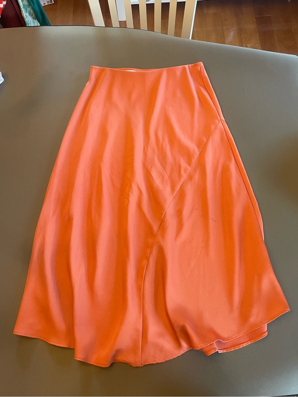 a new day Coral-Orange Midi A-Line Skirt